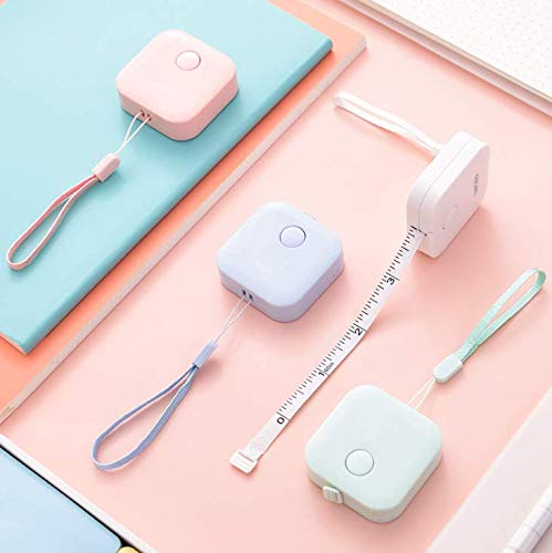 Scettar 4 Pack Soft Tape Measure, 4 Colors,60 inch,1.5m, Push Button Tape, Body Measuring Soft Retractable for Sewing Double-Sided Tailor Cloth Ruler, for People Who are on Diet