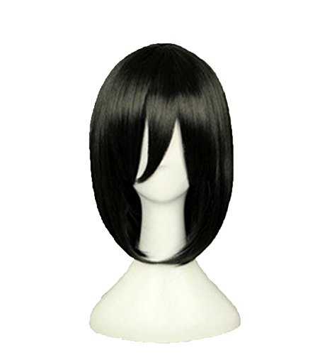 Tomorrow Lover® Attack on Titan (Shingeki No Kyojin)-mikasa Ackerman Style Short Black Hair Anime Wig+wig Cap