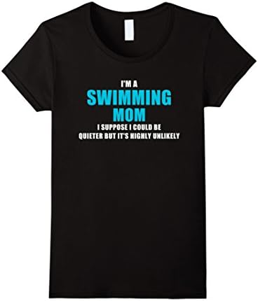 Women's I'm A Swimming Mom T Shirt XL Black