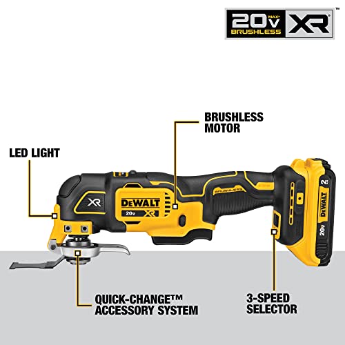 DEWALT 20V MAX XR MultiTool Kit, Oscillating Tool, 6Speed, Quick