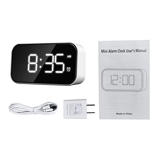 Small LED Alarm Clock with Simple Operation, Easy Snooze,Adjustable