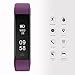 moreFit Fitness Tracker, Slim 2 Touch Screen Activity Health Tracker with Sleep Monitor, Wireless Pedometer Smart Wristband for Android iOS Phone, Silver/Purple