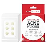 Care Science Hydrocolloid Pimple Acne Patch | Natural Treatment to Cover and Absorb Acne, Pimples, Blemishes & Cold Sores (36 ct)