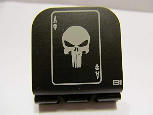 Skull Ace Playing Card Laser Etched Hat Clip Black