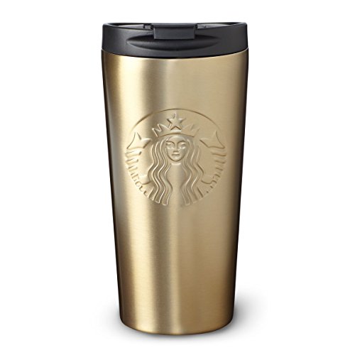 Starbucks Embossed Siren Tumbler Gold Stainless Steel 16oz Limited