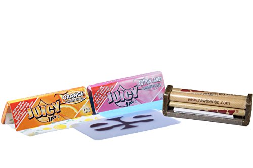 Juicy Jay's Orange Cotton Candy Pack & RAW 79mm Rolling Machine with Clear ES Scoop Card
