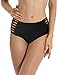 RELLECIGA Women's High Waisted Strap Bikini Bottom, M, Black
