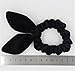 Set of 2 Korean Style Velvet Rabbit Ear Bow Bowknot Ponytail Holder Hair Tie Band Hair Scrunchies (Black)