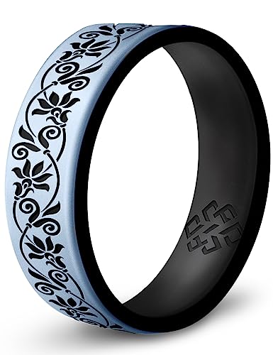 Knot Theory Floral Silicone Ring in Pastel Blue