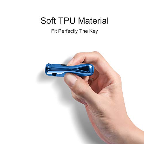 OATSBASF Autosleutelhoes VW,VW Golf sleutelbox, sleutelhoes cover voor VW Polo Passat Skoda Seat 3 toetsen (blauw) - Afbeelding 6