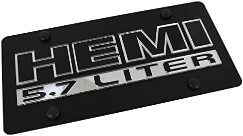 Eurosport Daytona, Inc. Hemi 5.7 Liter Name Badge On Carbon Stainless Steel License Plate
