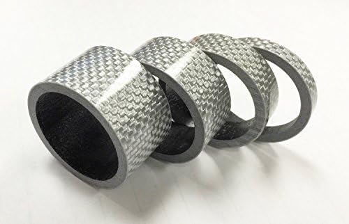 Living Depot 4pc Bike Bicycle Full Carbon Headset Spacer 1-1/8" 20 15 10 5mm(Silver)