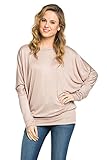 Frumos Womens Long Batwing Sleeve Drape Jersey T Shirts Tunic Top