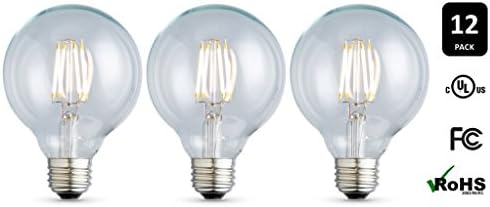 12-Pack Archipelago Dimmable LED Filament Globe (G25) Light Bulb, Clear Glass, 3.5 Watt, Medium Base (E26), 2700K (Warm White), Omnidirectional, UL Listed