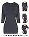 2000 SEJORA 3/4 Sleeve Dolman Tunic Top Crew Neck (Charcoal, Medium)