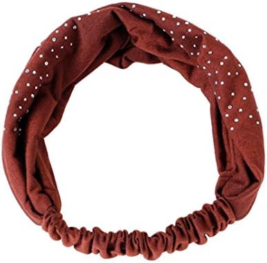 Tootu Women Head Wrap Diamond Hair Band Headwear Turban Twist Headband (Coffee)