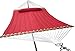 Hammock Outdoor Quilted Cotton Fabric Beach Rope Hammocks Swing Bed Back Yard with Pillow New Red