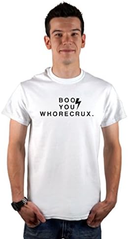 Men's Funny HP Boo You Whorecrux Hogwarts T-Shirt XXX-Large White