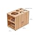 MobileVision Toothbrush and Toothpaste Holder Stand for Bathroom Vanity Storage, Bamboo, 5 slots
