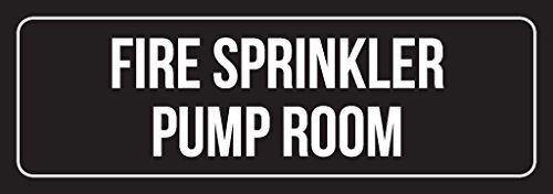 New Great Black Background with White Font Fire Sprinkler Pump Room Office Wall Sign 3x9 Inch for Outdoor & Indoor 2 Pack