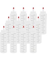 Foraineam 12-Pack 8 oz. (240 ml) Condiment Squeeze Bottles with Red Tip Cap - Durable Plastic Squirt Bottle for Ketchup, Sauces, Syrup, Dressings, Arts & Crafts