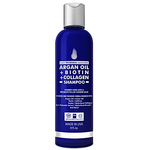 Argan Oil Hair Growth SHAMPOO for Men and Women By Hair Thickness Maximizer. Best Treatment For Hair Thickening | Hair Thinning & Hair Loss. With Argan Oil, Castor Oil, Biotin, Caffeine, Jojoba