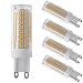 Szulight G9 led Light Bulbs 75W 100W Replacement, Halogen Bulbs Equivalent 850lm, Dimmable g9 led Bulbs AC110V 120V 130 Voltage Input, Warm White Pack of 4 (Warm White 3000K)