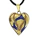 GlassOfVenice Murano Glass Heart Pendant - Blue Waves Gold