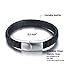 Black Leather Bracelets For Men Bangle Bracelets Fashion Magnetic Clasp 8.5 Inch