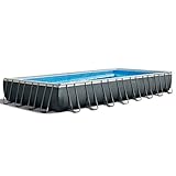 Intex 32ft X 16ft X 52in Ultra XTR Rectangular Pool Set with Sand Filter Pump & Saltwater System, Ladder, Ground Cloth, Pool Cover, Maintenance Kit & Volleyball