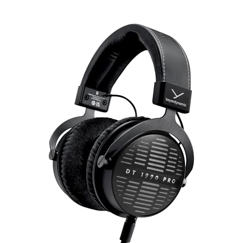 beyerdynamic DT 1990 PRO MKII - Auriculares supraaurales con cable, 30 ohmios, parte trasera abierta, monitor de estudio de grabación profesional para mezclar, editar, audiófilos, auriculares estéreo para DJ, fabricados en Alemania, color negro