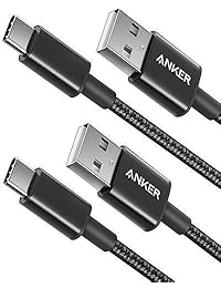 Anker - Cable de nailon USB-C a USB-A para Samsung Galaxy S9 S8 Note 8, LG V20 G5 G6, y más (2 unidades), 6 pies