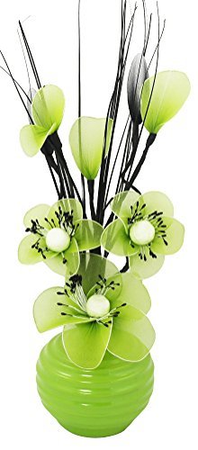 Flourish GREY Vase Display - With Artificial Flowers with Vase, Bathroom or Living Room Home Decor Accessories