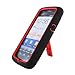 Eagle Cell PAPNP8010SPSTRDBK Advanced Rugged Armor Hybrid Combo Case with Kickstand for Pantech Flex P8010 - Retail Packaging - Red/Black