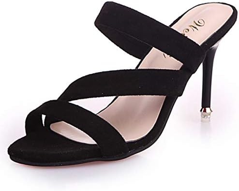 I Bee Stora Women’s Mule Sandals, Pin Heel, Open Toe, Beautiful Legs, Velour 3.5 inches (9 cm) Heel