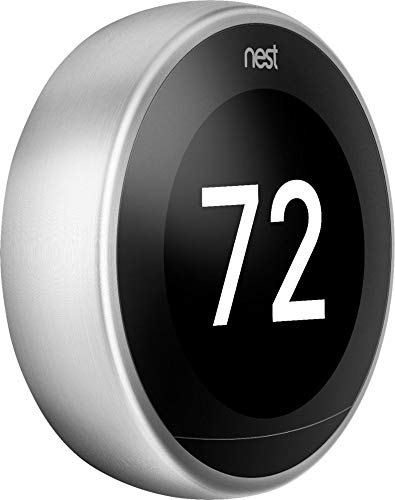 Nest 3rd Generation Learning Programmable Wi-Fi Thermostat with Bonus Temperature Sensor - Stainless Steel - Thumbnail 2