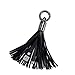 Remax 1 Piece Leather Tassels Keychain Cable, USB Charger Sync Data Cable for Samsung Galaxy, Android Device (Keychain Tassels/Black)