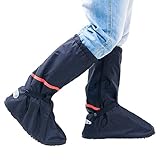 Whose Lemon Thicken Women Men High Boots Waterproof Rain Snow Shoes Cover Reusable Slip-resistant Shoes Covers for Mortocycle Garden Hiking Camping XXL