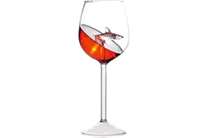 YLSZHYR 300ml Goblet Glass Mug Shark Wine Glass,Iced Coffee Cup Reusable,Goblets for Cold Drink Champagne Goblet Cocktail Gla