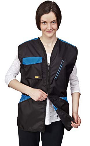 DINGO Dog Training Vest for Sports, Agility, Fetch, Obedience, Waterproof Many Pockets for Carry Toys&Snacks 2-Way Zipper Drawstring Waist Blue Beach XL Size 16414-2