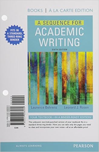 Amazoncom A Sequence For Academic Writing Books A La - 