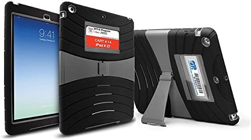 New Ultra Ruggedized Varsity View Case for 2017 iPad 9.7", iPad Air 1 &amp; 2. Shock Absorption, Internal Plastic Frame/Silicon Exterior, Drop Tested, Child Tested, Black