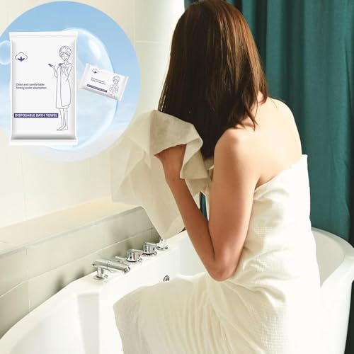 Large Disposable Towels | 20 Pack, Bath Towels(70x140cm) and Compressed Towel Tablets(30x24cm) Set, Travel Essentials Thicken and Soft Disposable Wash/Body Towel for Hotel bathroom Beach Swimming