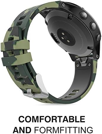 MoKo 22mm Correa Compatible con Garmin Fenix 5/5 Plus/6/6 Pro/Forerunner 945/935/Approach S62/S60/Quatix 6/Garmin Instinct/MARQ, Banda de Silicona de ...