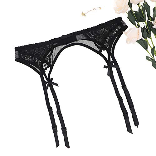 Varsbaby Women Sexy Lace Suspender Garter Belt for Thigh High Stockings (N019DD-Black3, XL) - Thumbnail 4
