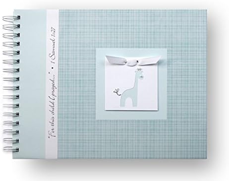 Baby Memory Book by Charmbooks | Personalized Giraffe Baby Journal | Aqua Screen | 20 Cover Designs to Choose from