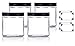 Large Clear Thick Glass Straight Sided Jar - 16 oz / 480 ml (4 Pack) + Labels
