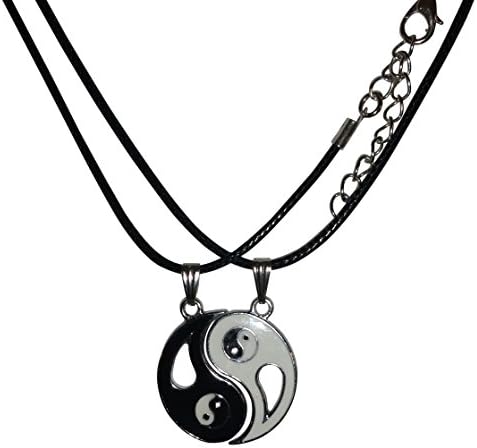 Porter Gallery USABest Friend BFF Set 2 Yin Yang Tai Chi Necklaces16-18 Wax Cord, Gift box