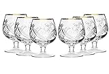 SET of 6 Russian Cut Crystal Cognac Scotch Whiskey