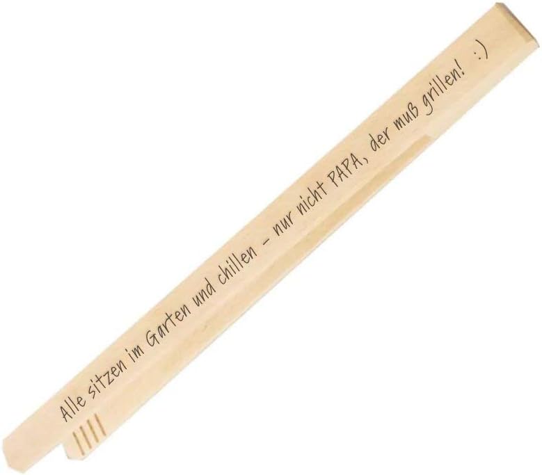 stempel-fabrik Grillzange aus Holz in Zwei Größen Vatertag 2&#34; Größe gr. Grillzange/Papa muss Grillen